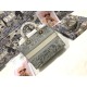Replica Borsa Dior Large Lady D-Lite Toile de Jouy Reverse Ricamo Grigio