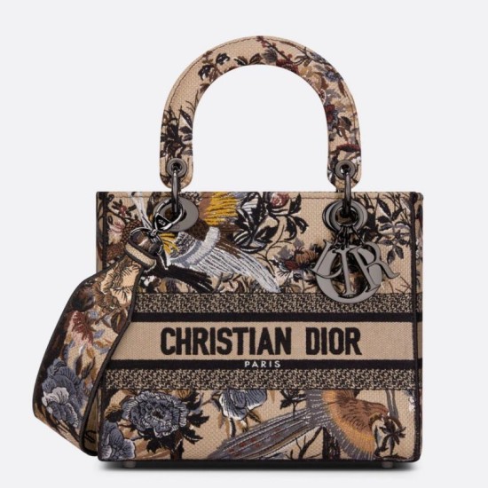 Replica Borsa Dior Medium Lady D-Lite con ricamo Jardin d'Hiver beige Replica Borsa Dior Medium Lady D-Lite con ricamo Jardin d'Hiver beige