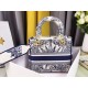 Replica Borsa Dior Medium Lady D-Lite Multicolor Ricamo Rêve d'Infini Blu
