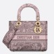 Replica Borsa media Dior Lady D-Lite Toile de Jouy ricamo inverso Grigio / Rosa Replica Borsa media Dior Lady D-Lite Toile de Jouy ricamo inverso Grigio / Rosa