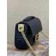 Replica Borsa midi Fendi Baguette con catena in nappa nera Replica Borsa midi Fendi Baguette con catena in nappa nera