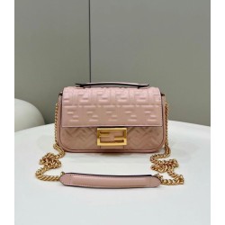Borsa Midi Fendi Baguette Chain Nappa Rosa Borsa Midi Fendi Baguette Chain Nappa Rosa