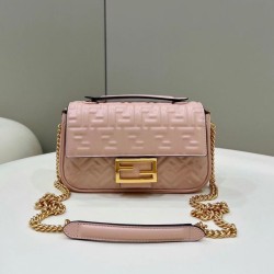 Borsa Midi Fendi Baguette Chain Nappa Rosa