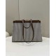 Replica Shopper Fendi X-Tote in lana pied de poule con ricamo FF 8BH374 Marrone Replica Shopper Fendi X-Tote in lana pied de poule con ricamo FF 8BH374 Marrone