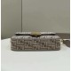 Replica Borsa Fendi 8BR600 Baguette Chain Midi FF in tessuto tapestry grigio Replica Borsa Fendi 8BR600 Baguette Chain Midi FF in tessuto tapestry grigio
