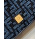 Replica Borsa in tessuto arazzo Fendi 8BR600 Baguette Chain Midi FF Blu Navy Replica Borsa in tessuto arazzo Fendi 8BR600 Baguette Chain Midi FF Blu Navy