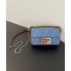 Replica Fendi Baguette Mini Bag 8BS017 ricamo motivo FF denim Blu Replica Fendi Baguette Mini Bag 8BS017 ricamo motivo FF denim Blu