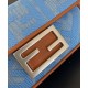 Replica Fendi Baguette Mini Bag 8BS017 ricamo motivo FF denim Blu Replica Fendi Baguette Mini Bag 8BS017 ricamo motivo FF denim Blu