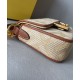 Replica Fendi Baguette Mini Bag 8BS017 denim motivo FF ricamo Caffè Replica Fendi Baguette Mini Bag 8BS017 denim motivo FF ricamo Caffè