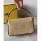 Replica Fendi Baguette Mini Bag 8BS017 denim motivo FF ricamo Caffè Replica Fendi Baguette Mini Bag 8BS017 denim motivo FF ricamo Caffè
