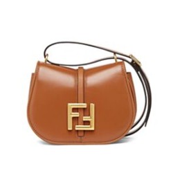Borsa Fendi C'mon Small Satchel con curvatura 8BS082 Caffè