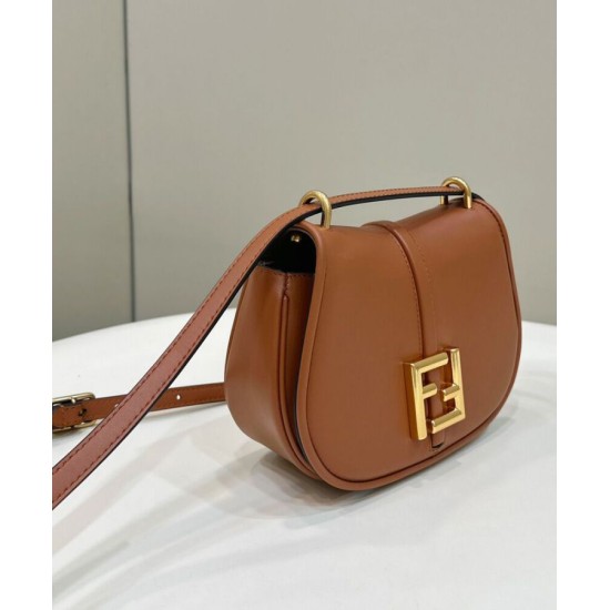 Replica Borsa Fendi C'mon Small Satchel con curvatura 8BS082 Caffè Replica Borsa Fendi C'mon Small Satchel con curvatura 8BS082 Caffè