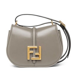 Borsa Fendi C'mon Small/Medium Satchel con curvatura 8BS082 Grigia