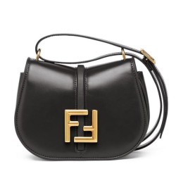 Borsa Fendi C'mon Small/Medium Satchel con curvatura 8BS082 Nera