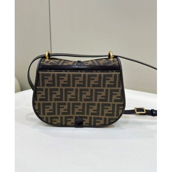 Replica Fendi C'mon Borsa a cartella media con curvatura 8BT366 Caffè Replica Fendi C'mon Borsa a cartella media con curvatura 8BT366 Caffè