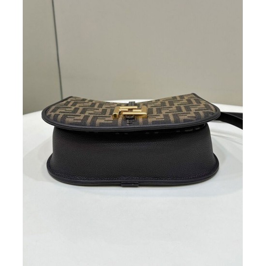 Replica Fendi C'mon Borsa a cartella media con curvatura 8BT366 Caffè Replica Fendi C'mon Borsa a cartella media con curvatura 8BT366 Caffè