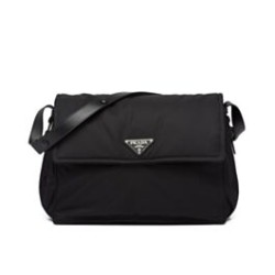 Borsa a tracolla imbottita grande Prada Re-Nylon 1BD256 Nera