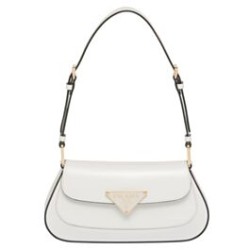 Borsa a tracolla Prada in pelle spazzolata 1BD345 Bianca