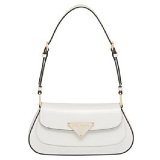 Replica Borsa a tracolla Prada in pelle spazzolata 1BD345 Bianca Replica Borsa a tracolla Prada in pelle spazzolata 1BD345 Bianca
