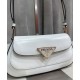 Replica Borsa a tracolla Prada in pelle spazzolata 1BD345 Bianca Replica Borsa a tracolla Prada in pelle spazzolata 1BD345 Bianca
