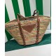 Replica Borsa tote Prada in paglia e pelle 1BG312 Caffè Replica Borsa tote Prada in paglia e pelle 1BG312 Caffè