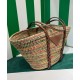 Replica Borsa tote Prada in paglia e pelle 1BG312 Caffè Replica Borsa tote Prada in paglia e pelle 1BG312 Caffè