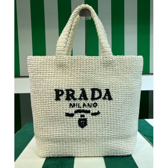 Replica Borsa tote Prada all'uncinetto 1BG392 Crema Replica Borsa tote Prada all'uncinetto 1BG392 Crema