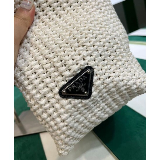 Replica Borsa tote Prada all'uncinetto 1BG392 Crema Replica Borsa tote Prada all'uncinetto 1BG392 Crema