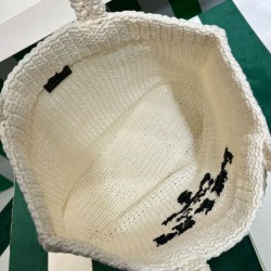 Borsa tote Prada all'uncinetto 1BG392 Crema