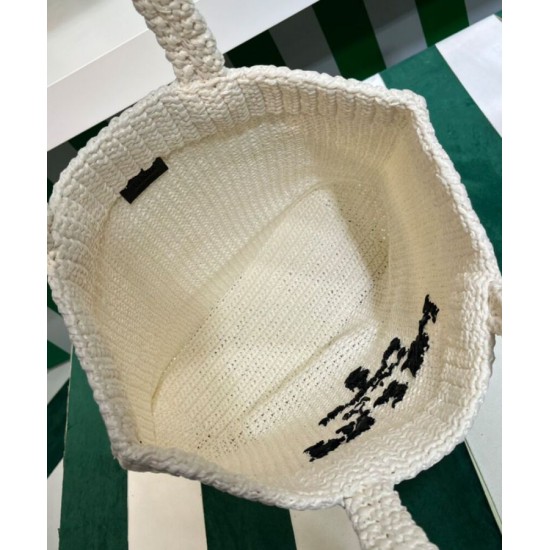 Replica Borsa tote Prada all'uncinetto 1BG392 Crema Replica Borsa tote Prada all'uncinetto 1BG392 Crema