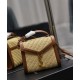Replica Borsa YSL Saint Laurent Cassandra Mini Top Handle in rafia e pelle conciata al vegetale Caffè Replica Borsa YSL Saint Laurent Cassandra Mini Top Handle in rafia e pelle conciata al vegetale Caffè