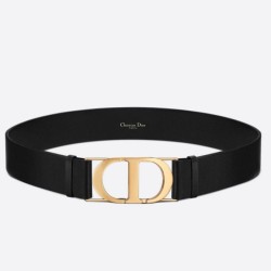 Cintura Dior 30 Montaigne 40MM Pelle di vitello liscia Nera