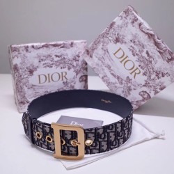 Cintura Dior Diorquake 55MM Tela Obliqua Blu