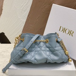 Borsa Dior Ammi Piccola Macrocannage Blu