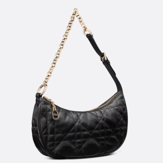 Replica Borsa a tracolla Dior CD Lounge Pelle di agnello macrocannage nera Replica Borsa a tracolla Dior CD Lounge Pelle di agnello macrocannage nera
