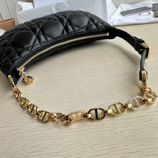 Replica Borsa a tracolla Dior CD Lounge Pelle di agnello macrocannage nera Replica Borsa a tracolla Dior CD Lounge Pelle di agnello macrocannage nera