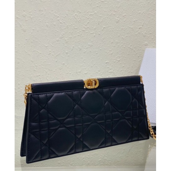 Replica Pochette Christian Dior Caro Colle Noire con borsa a catena Replica Pochette Christian Dior Caro Colle Noire con borsa a catena