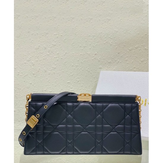Replica Pochette Christian Dior Caro Colle Noire con borsa a catena Replica Pochette Christian Dior Caro Colle Noire con borsa a catena