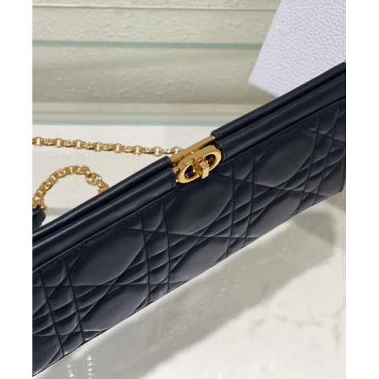 Replica Pochette Christian Dior Caro Colle Noire con borsa a catena Replica Pochette Christian Dior Caro Colle Noire con borsa a catena