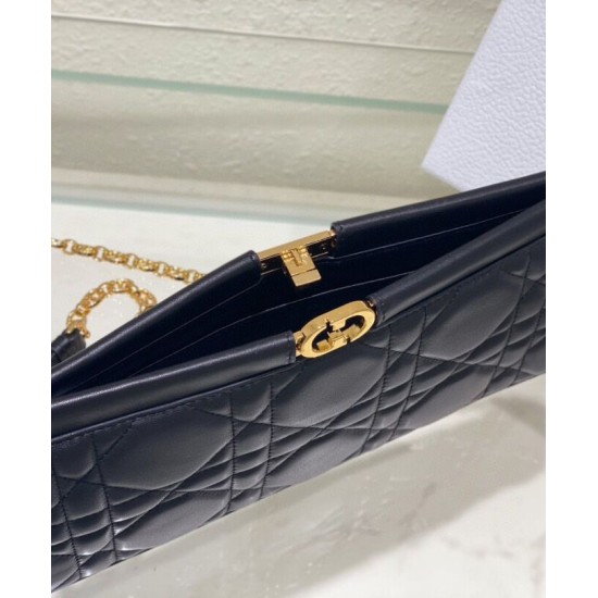 Replica Pochette Christian Dior Caro Colle Noire con borsa a catena Replica Pochette Christian Dior Caro Colle Noire con borsa a catena