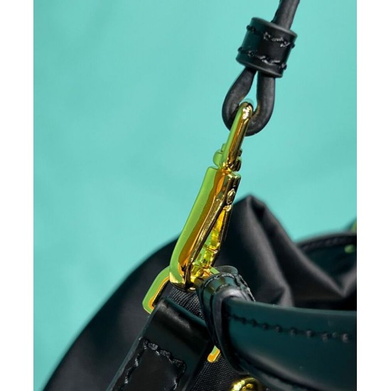 Replica Borsa Prada Re-Nylon e pelle spazzolata 1BH038 Nera