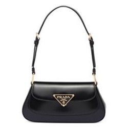 Borsa a tracolla Prada in pelle spazzolata 1BD345 Nera