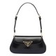Replica Borsa a tracolla Prada in pelle spazzolata 1BD345 Nera Replica Borsa a tracolla Prada in pelle spazzolata 1BD345 Nera
