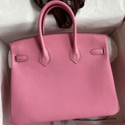 Borsa Hermes Birkin 25 Retourne Rosa Clemence