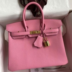 Borsa Hermes Birkin 25 Retourne Rosa Clemence