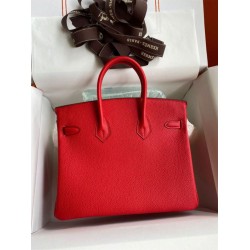 Borsa Hermes Birkin 25 Retourne Rossa Clemence Borsa Hermes Birkin 25 Retourne Rossa Clemence