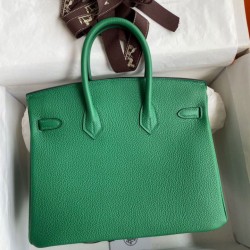 Borsa Hermes Birkin 25 Retourne Clemence grigio perla