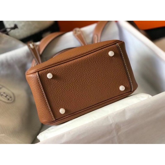 Replica Borsa Hermes Lindy Mini Clemence in pelle di vitello dorata Replica Borsa Hermes Lindy Mini Clemence in pelle di vitello dorata