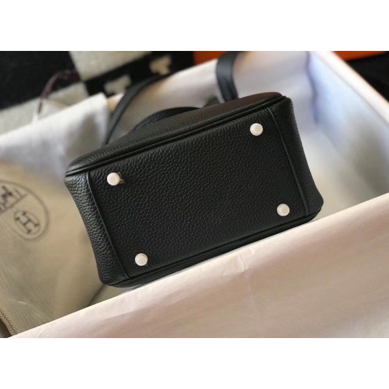 Replica Borsa Hermes Lindy Mini Pelle di vitello Clemence nera Replica Borsa Hermes Lindy Mini Pelle di vitello Clemence nera