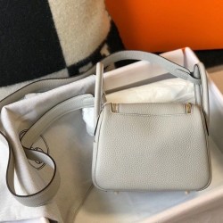 Borsa Hermes Mini Lindy Clemence grigio perla